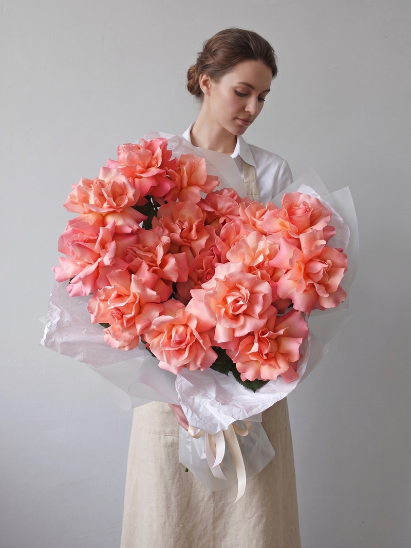 Coral Blush French Rose Signature Bouquet