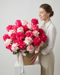 Luxurious French Rose Fuchsia & Blush in Wicker Basket