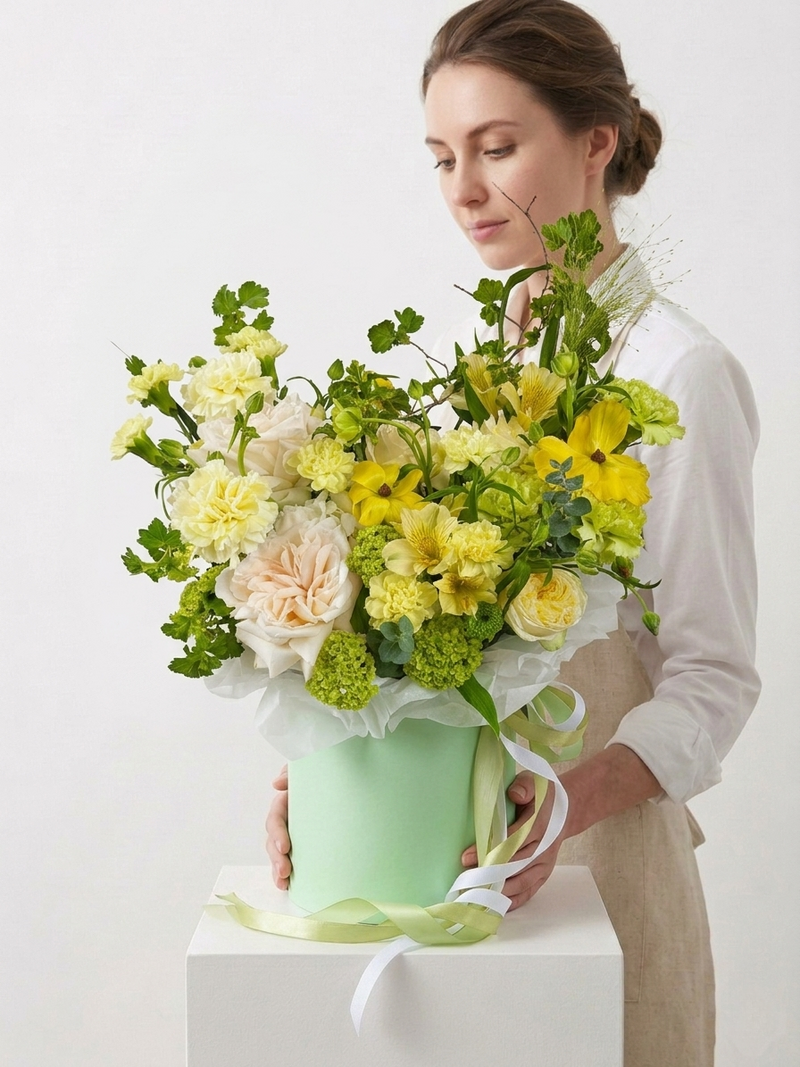 Elegant Yellow & White Flower Box
