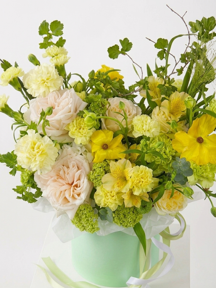 Elegant Yellow & White Flower Box